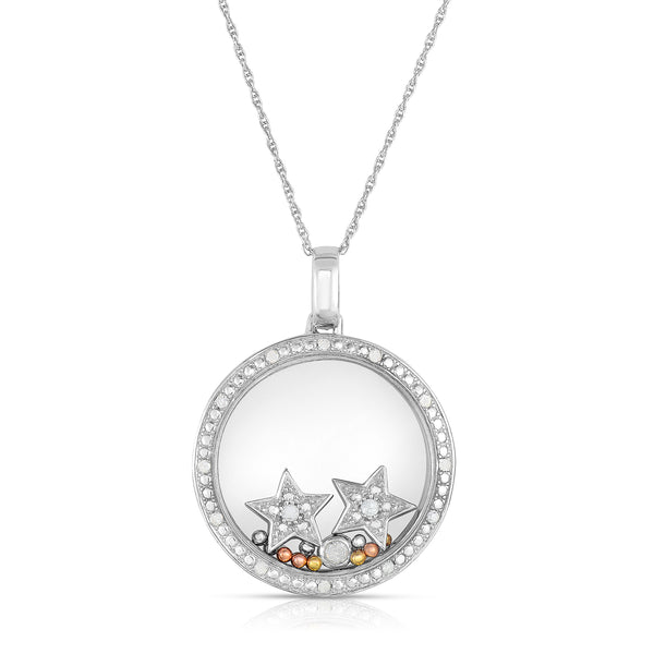 1/5 Cttw Diamond Movable Shaker Necklace in Sterling Silver