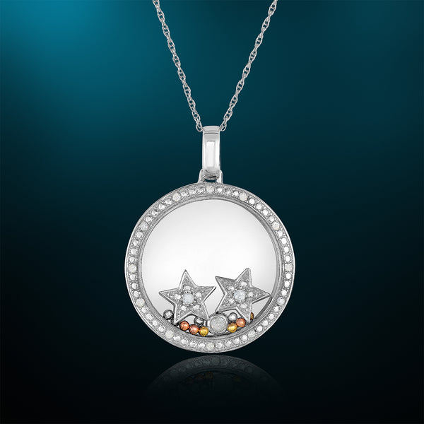 1/5 Cttw Diamond Movable Shaker Necklace in Sterling Silver