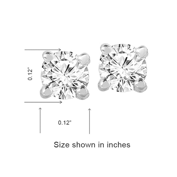 1/4 Cttw Diamond Stud Earrings in Sterling Silver