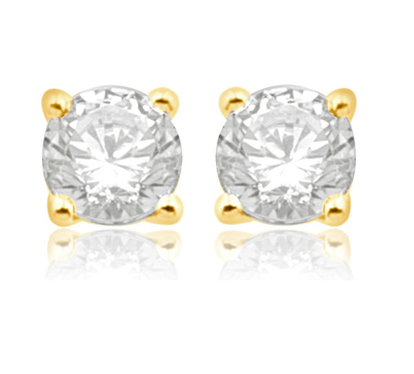 1/4 Cttw Genuine Diamond Stud Earrings in 14K Gold