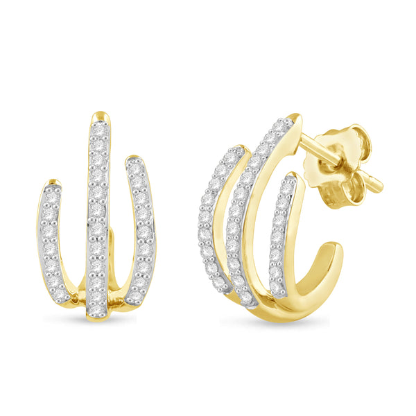 Sparkling Gold Plated Bali Hoop Earrings – VerveJewels