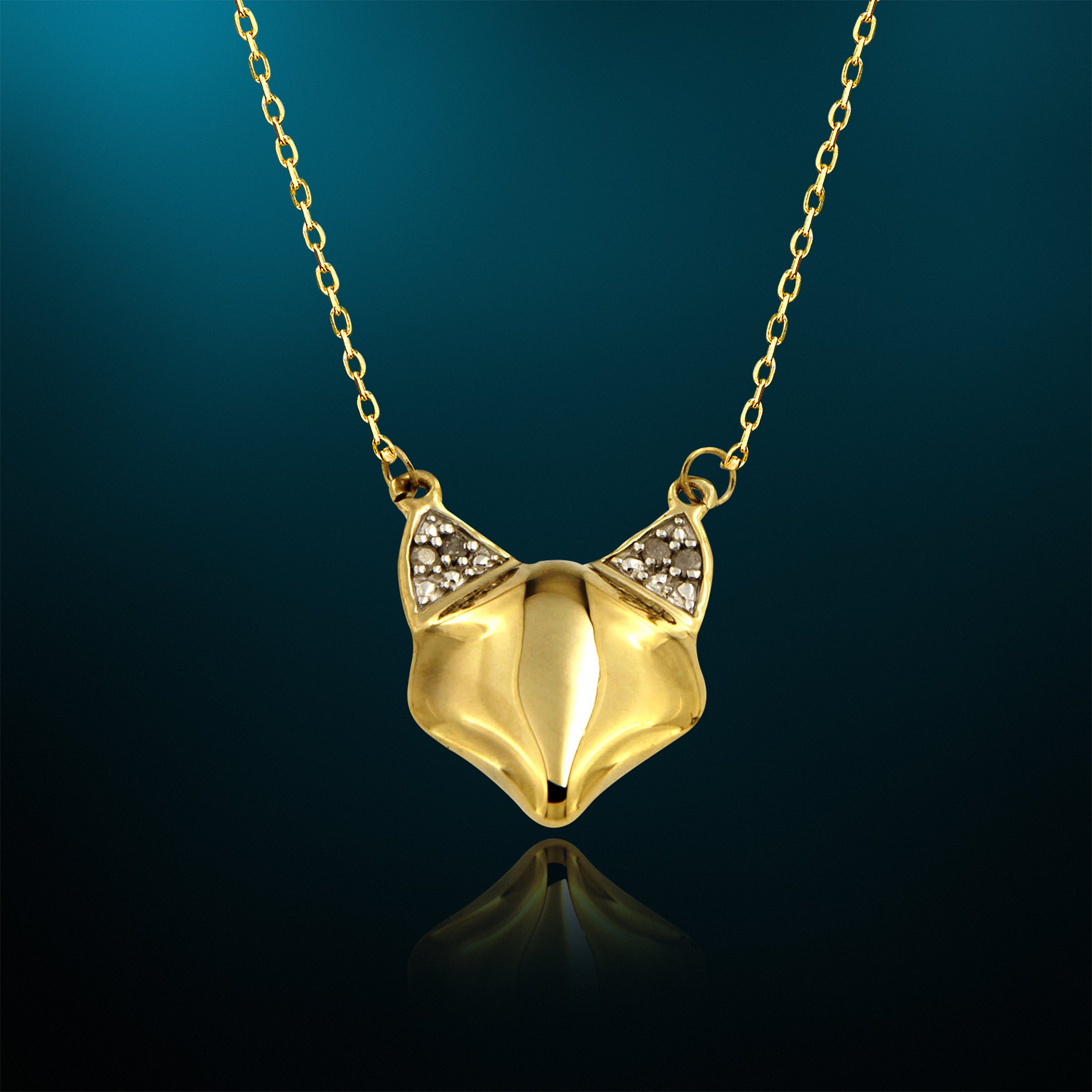 Diamond hot sale fox necklace