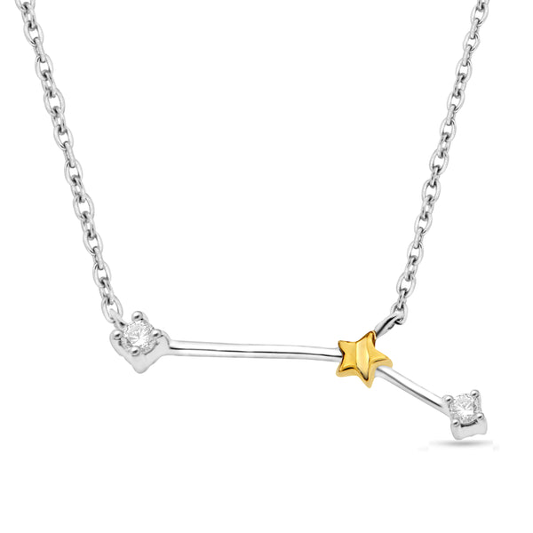 1/10 Cttw Diamond Celestial Star Horoscope Astrology Necklace Various Signs