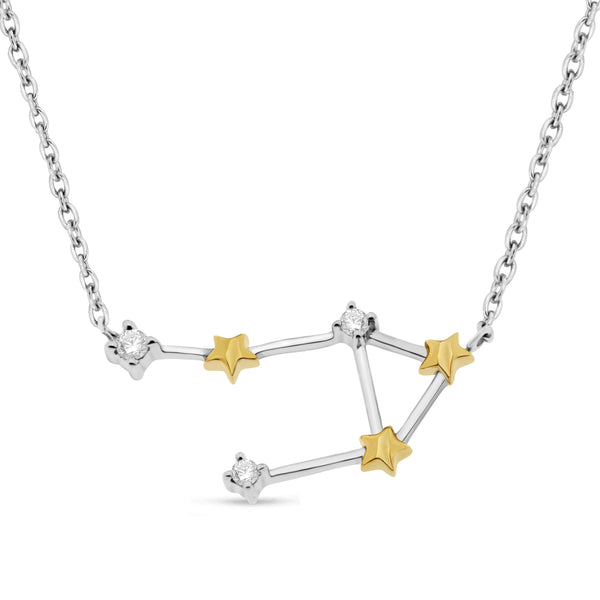 1/10 Cttw Diamond Celestial Star Horoscope Astrology Necklace Various Signs