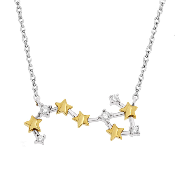 1/10 Cttw Diamond Celestial Star Horoscope Astrology Necklace Various Signs