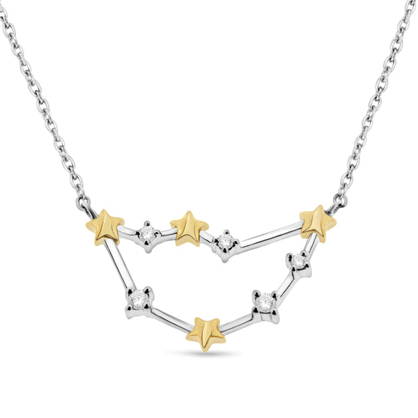 1/10 Cttw Diamond Celestial Star Horoscope Astrology Necklace Various Signs