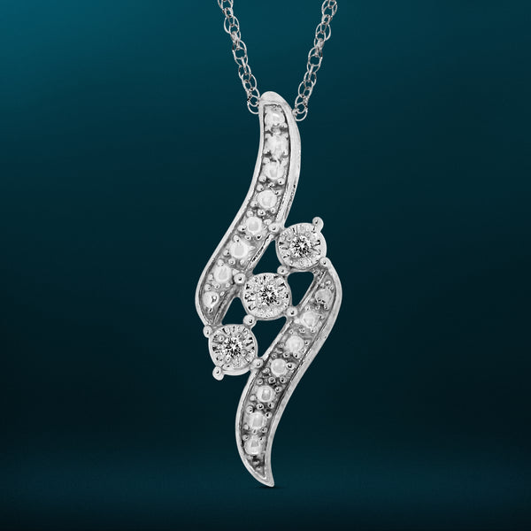 Diamond Accent Necklace for Women in Sterling Silver (Color I-J/Clarity I2-I3)