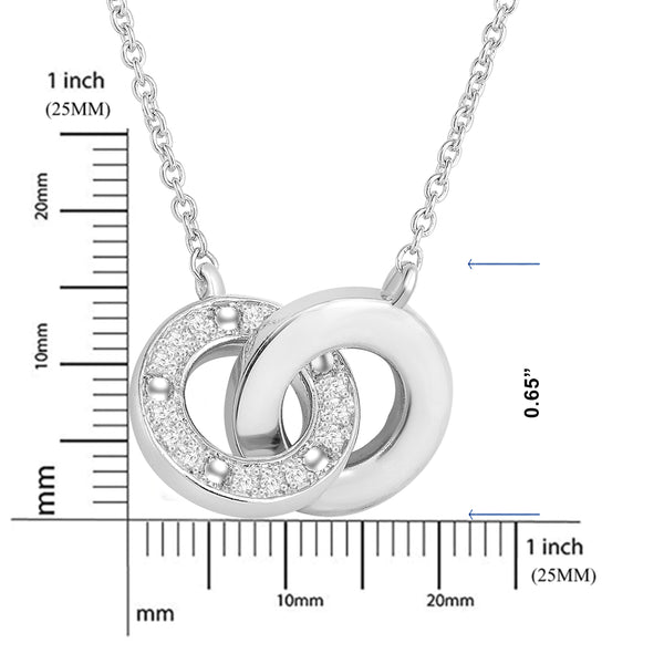 1/4 Cttw Diamond Interlocking Circle Pendant Necklace