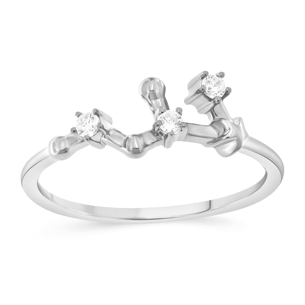 1/10 Cttw Diamond Celestial Star Horoscope Rings in Silver (Various Styles)