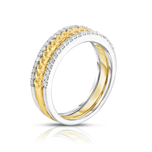 1/4 Cttw Diamond Ring 10K Yellow Gold and Sterling Silver Silver Size 7