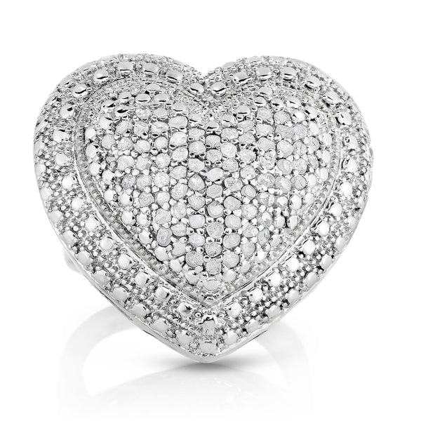 1 Cttw Diamond Pave Heart Statement Ring