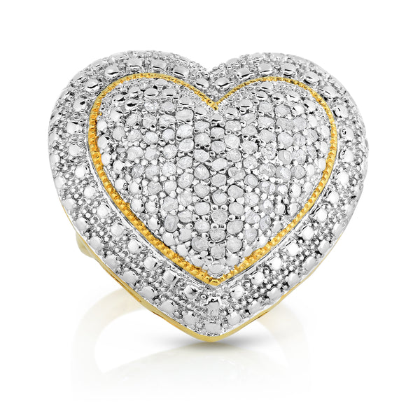 1 Cttw Diamond Pave Heart Statement Ring