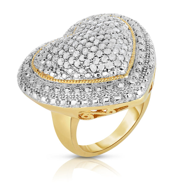 1 Cttw Diamond Pave Heart Statement Ring