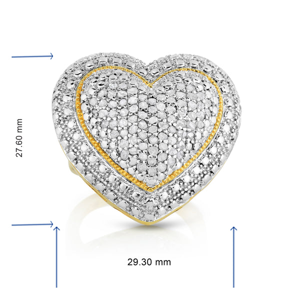 1 Cttw Diamond Pave Heart Statement Ring